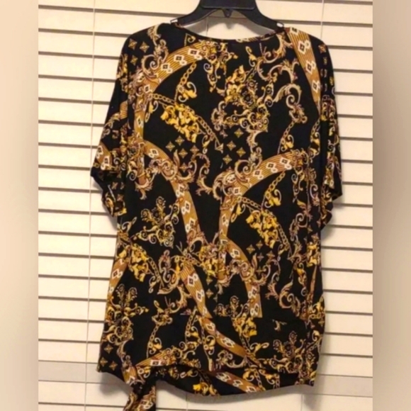 PerSeption Woman multicolored short sleeve blouse 2X - Picture 5 of 8